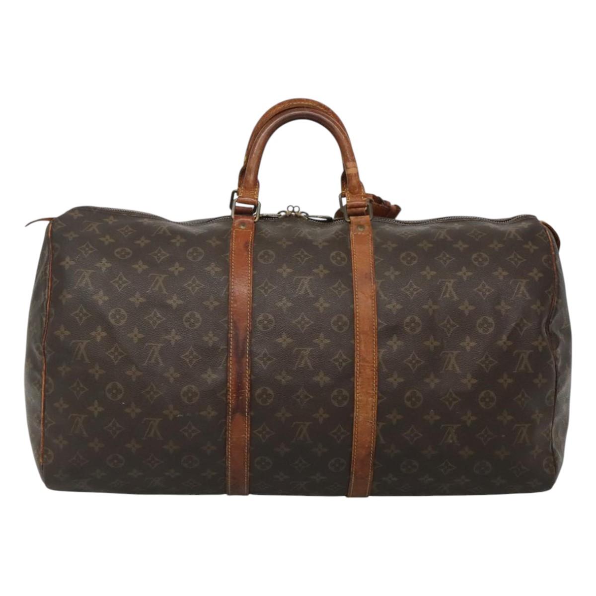 LOUIS VUITTON Monogram Keepall 55 Boston Bag M41424 LV Auth bs23192