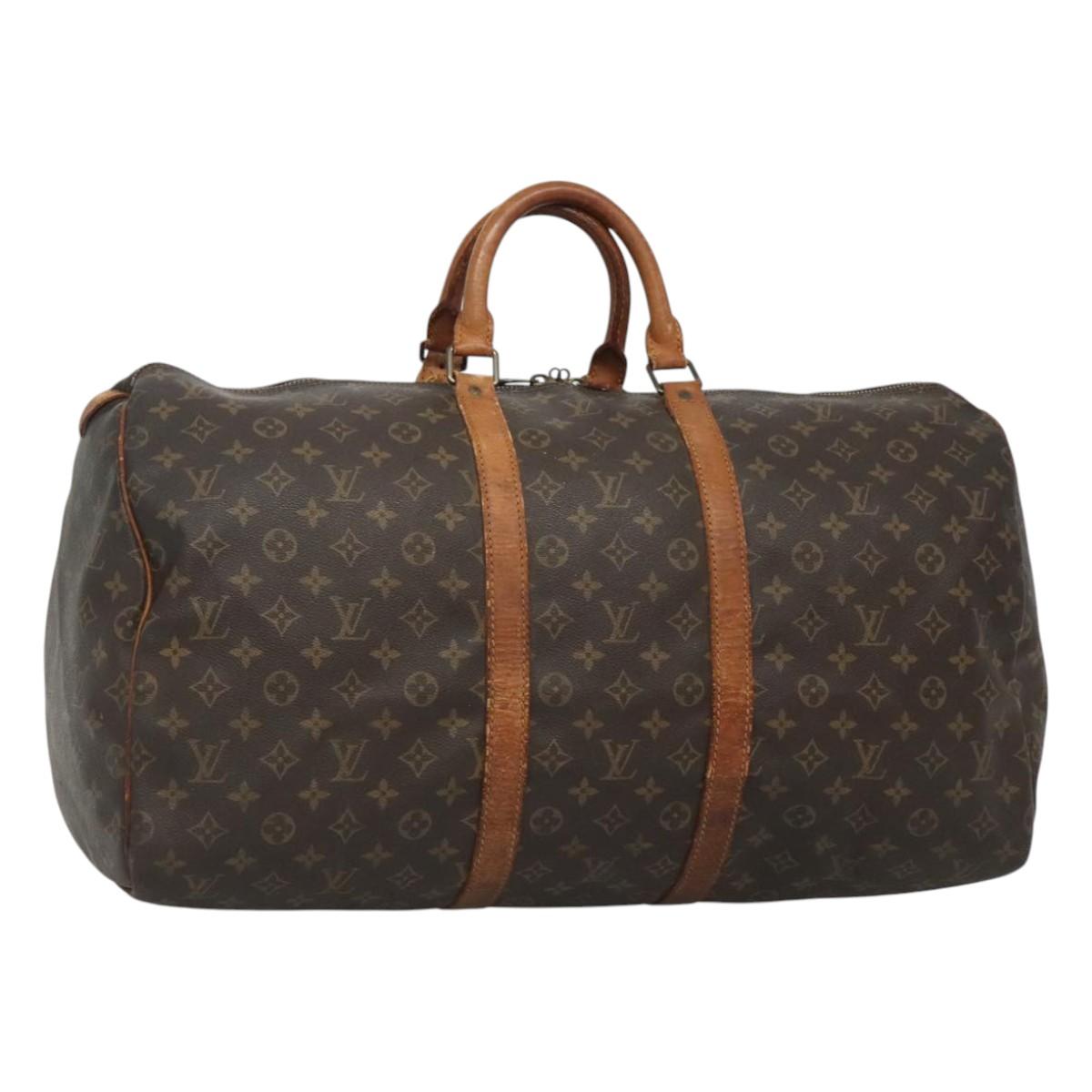 LOUIS VUITTON Monogram Keepall 55 Boston Bag M41424 LV Auth bs23193