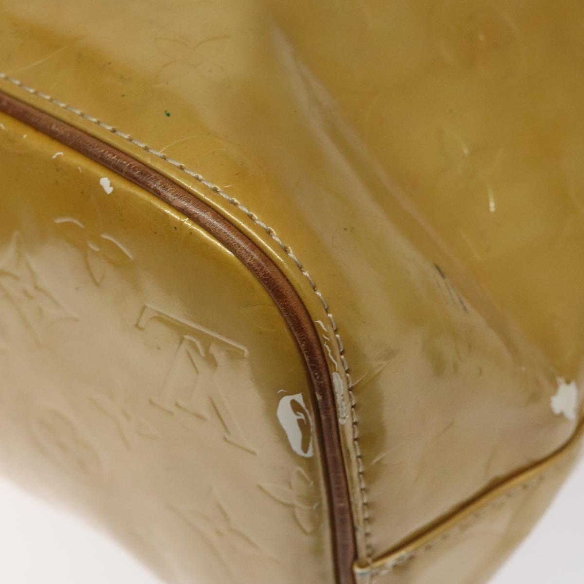 LOUIS VUITTON Monogram Vernis Houston Hand Bag Beige M91004 LV Auth bs23194