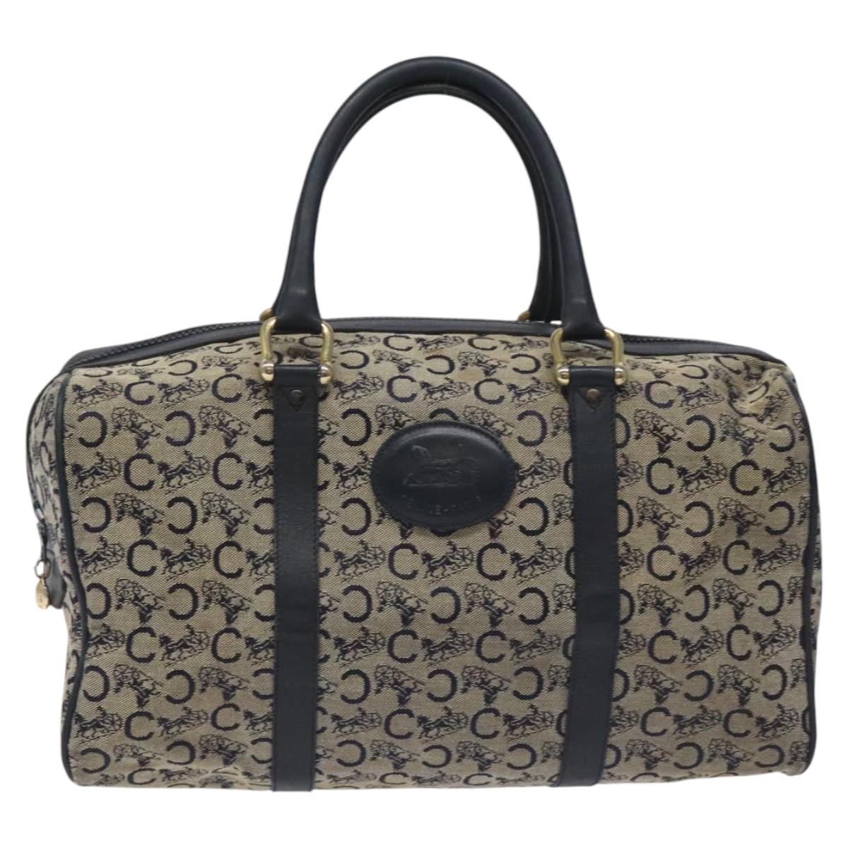 CELINE C Macadam Hand Bag Canvas Navy Auth bs23203