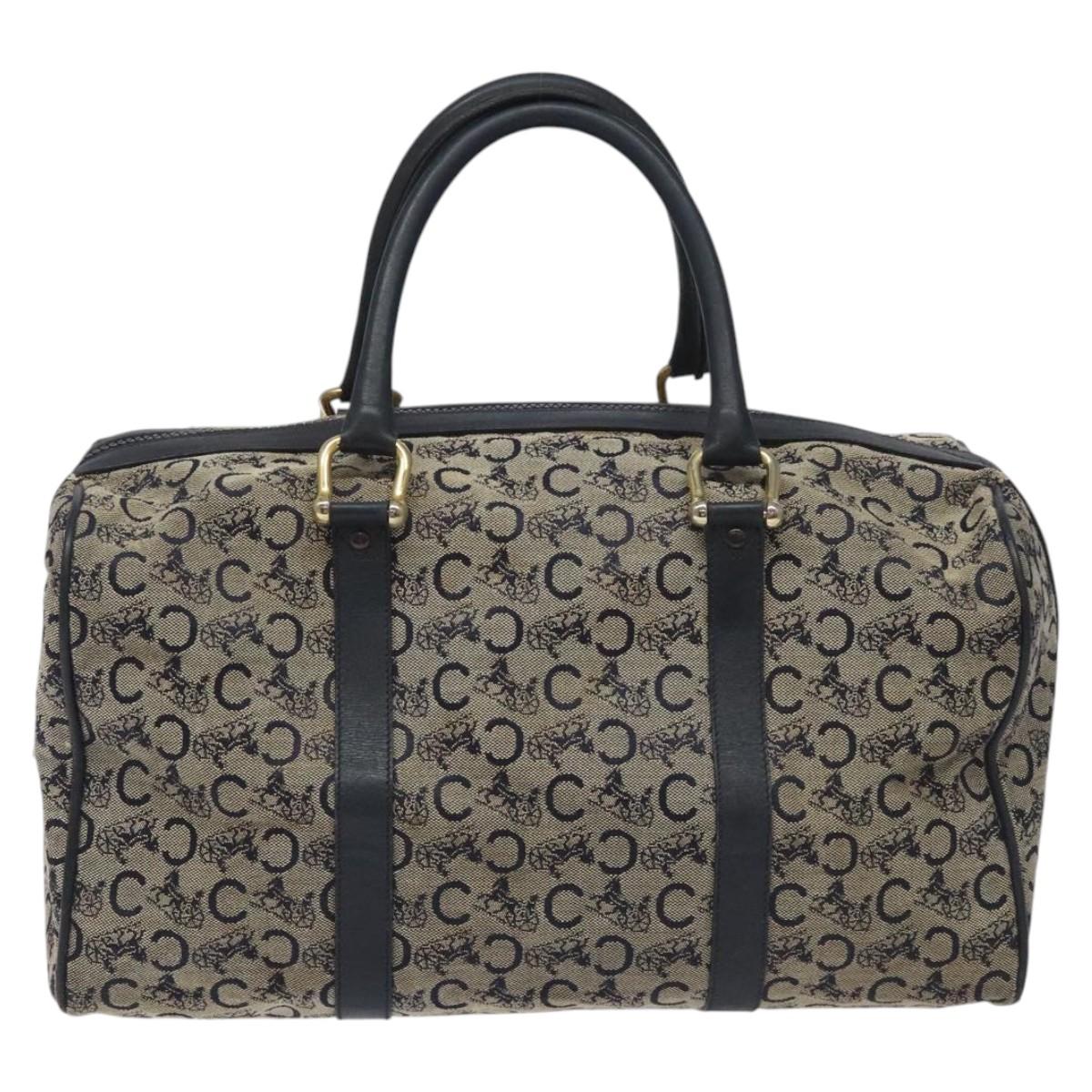 CELINE C Macadam Hand Bag Canvas Navy Auth bs23203