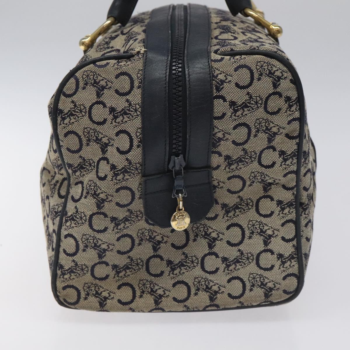 CELINE C Macadam Hand Bag Canvas Navy Auth bs23203