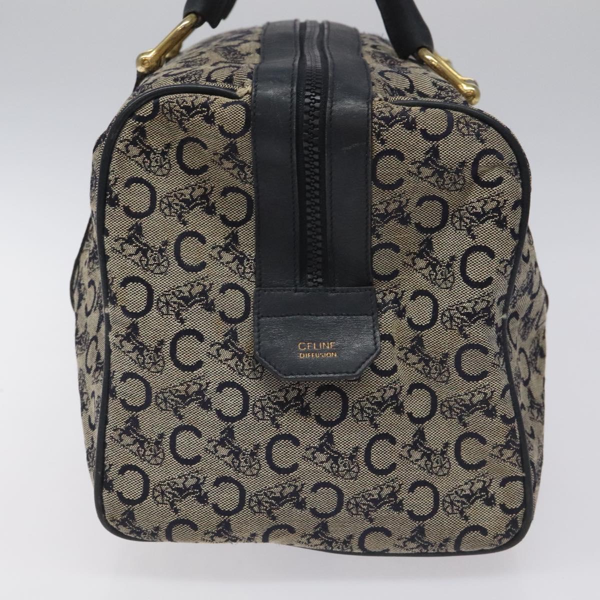 CELINE C Macadam Hand Bag Canvas Navy Auth bs23203