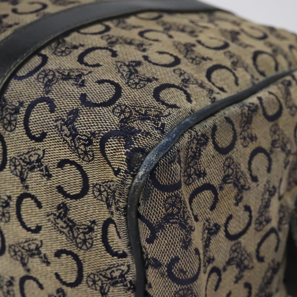 CELINE C Macadam Hand Bag Canvas Navy Auth bs23204