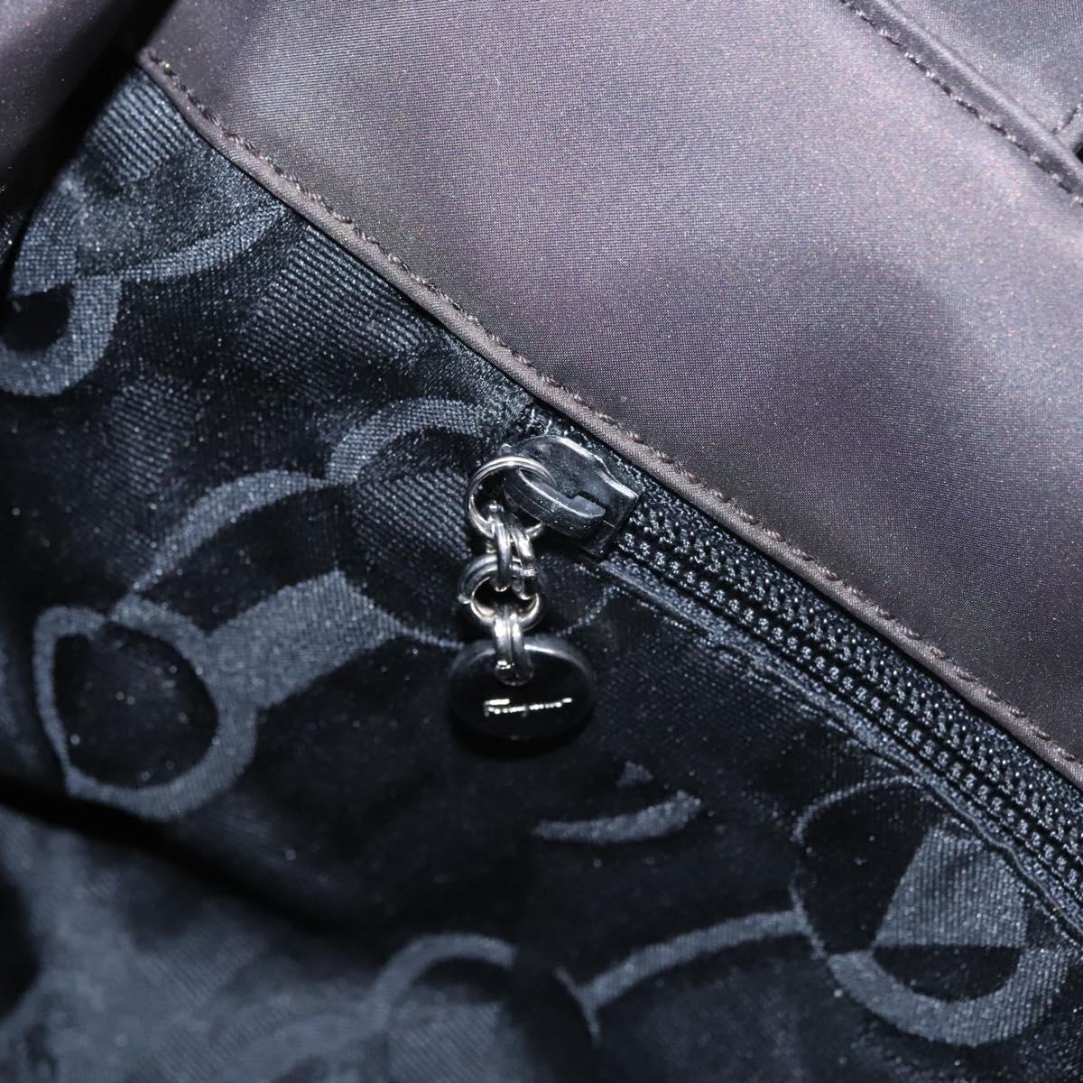 Salvatore Ferragamo Gancini Tote Bag Nylon Brown Auth bs23209