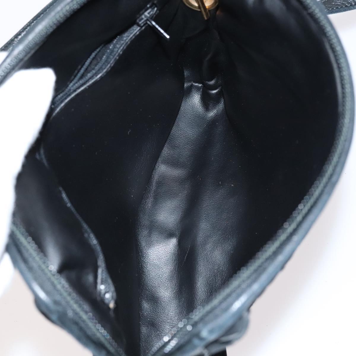 BALLY INTRECCIATO Shoulder Boston Bag Leather 3Set Black White Auth bs23216