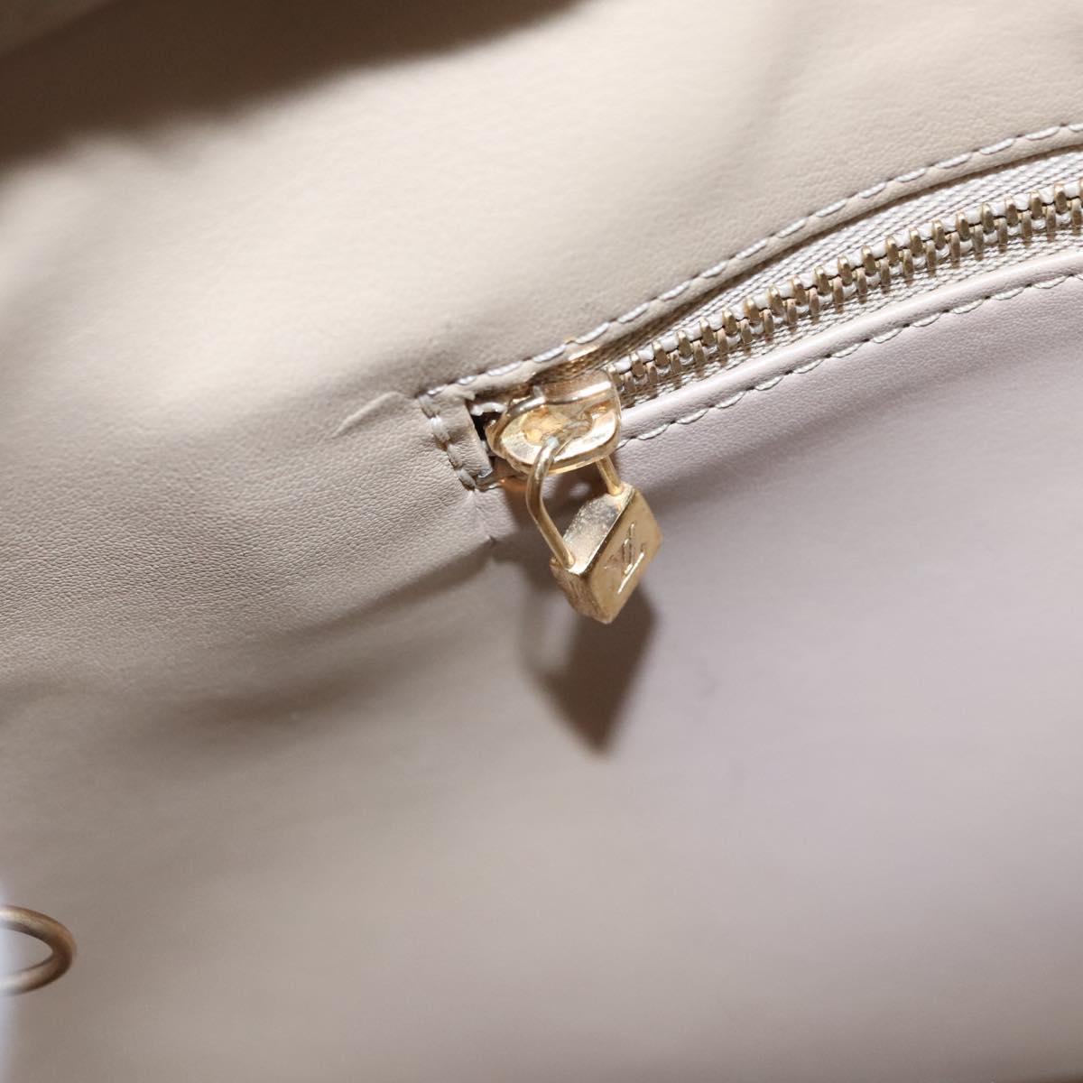 LOUIS VUITTON Monogram Vernis Houston Hand Bag Beige M91004 LV Auth bs23222