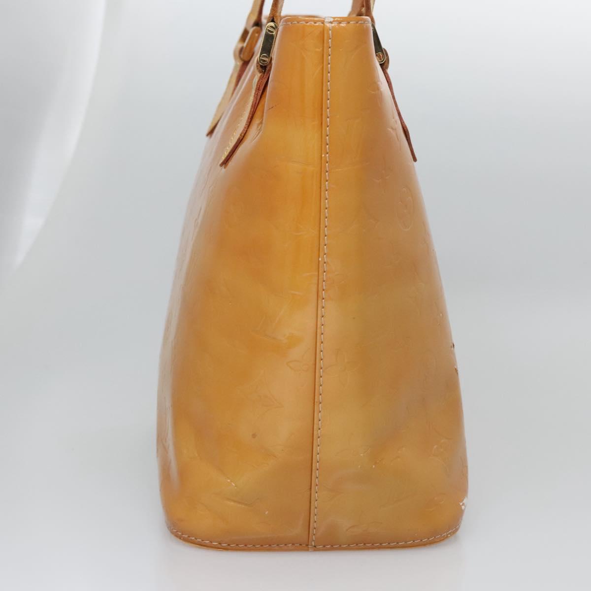 LOUIS VUITTON Monogram Vernis Houston Hand Bag Beige M91004 LV Auth bs23222