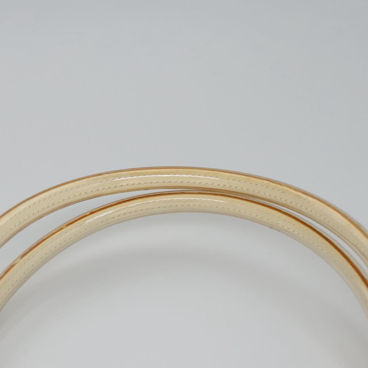 Salvatore Ferragamo Tote Bag Enamel White Silver Auth bs23225