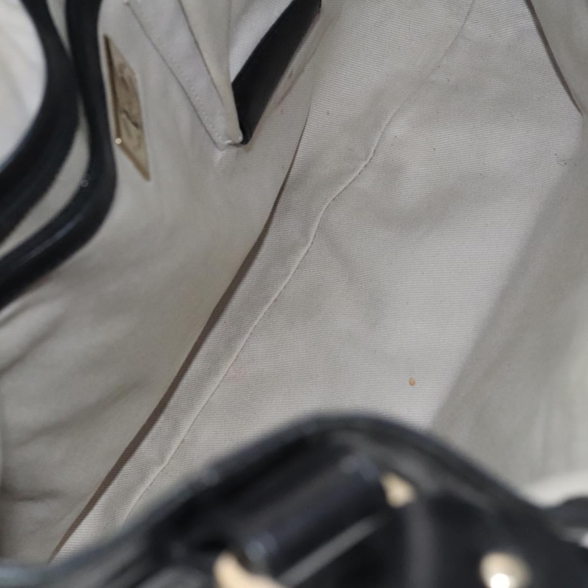 BALLY Shoulder Bag Canvas Leather 2Set Beige Black Auth bs23228