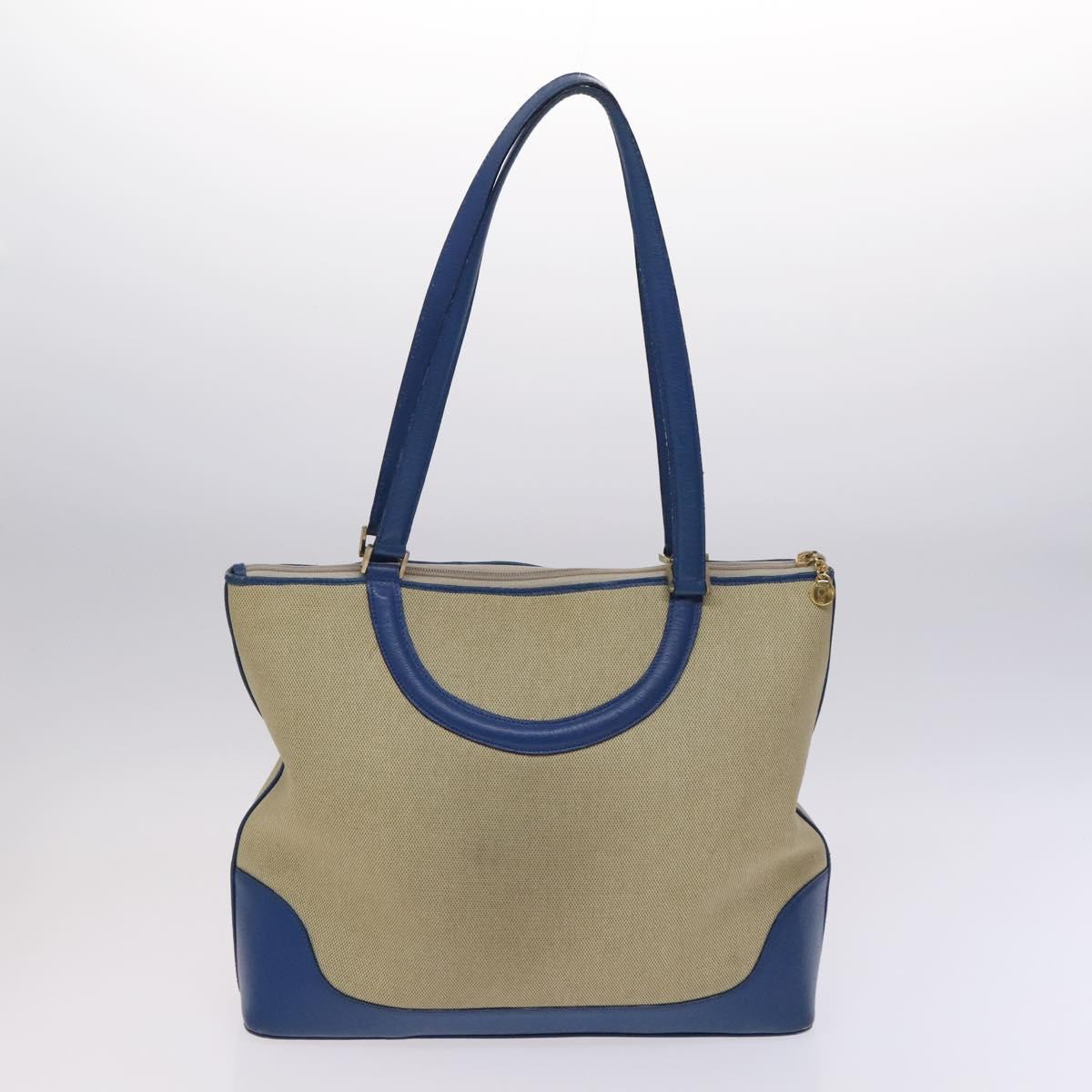 BALLY Shoulder Bag Canvas Leather 2Set Beige Black Auth bs23228