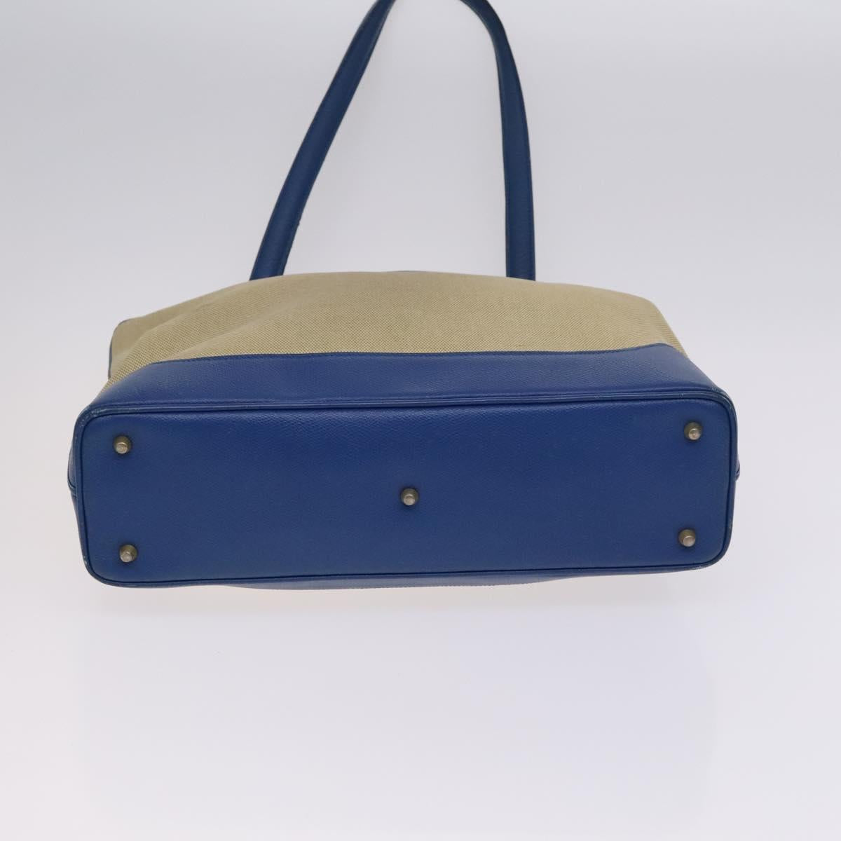 BALLY Shoulder Bag Canvas Leather 2Set Beige Black Auth bs23228