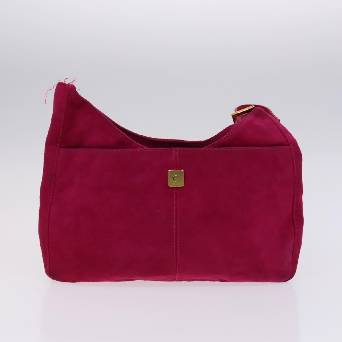FENDI Pecan Canvas Zucca Canvas Bag Suede 4Set Pink Brown black Auth bs23233