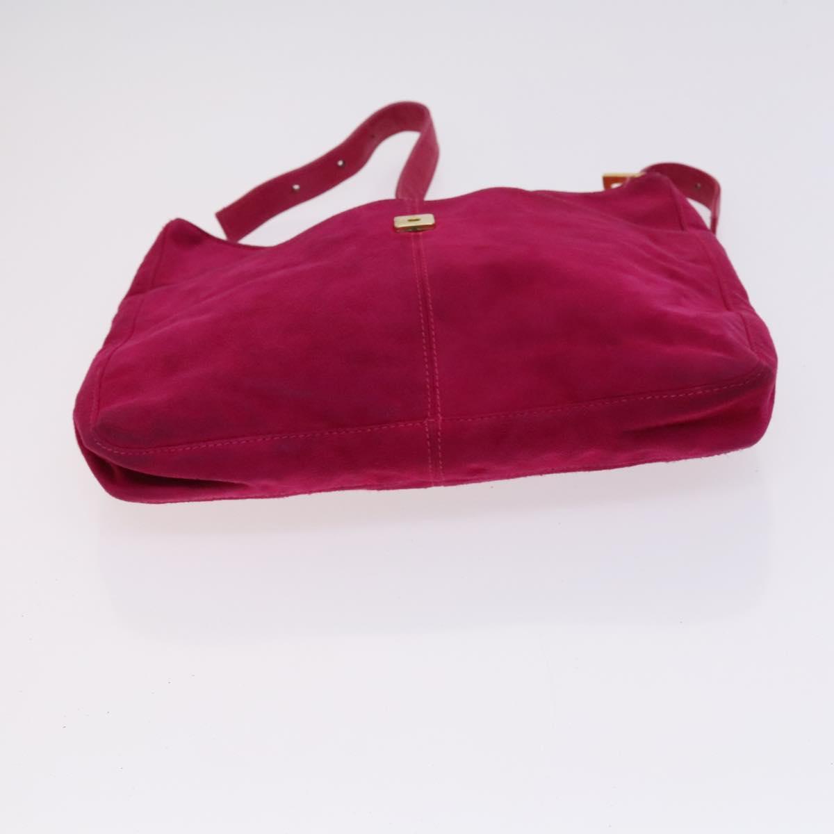 FENDI Pecan Canvas Zucca Canvas Bag Suede 4 Set Pink Brown black Auth bs23233