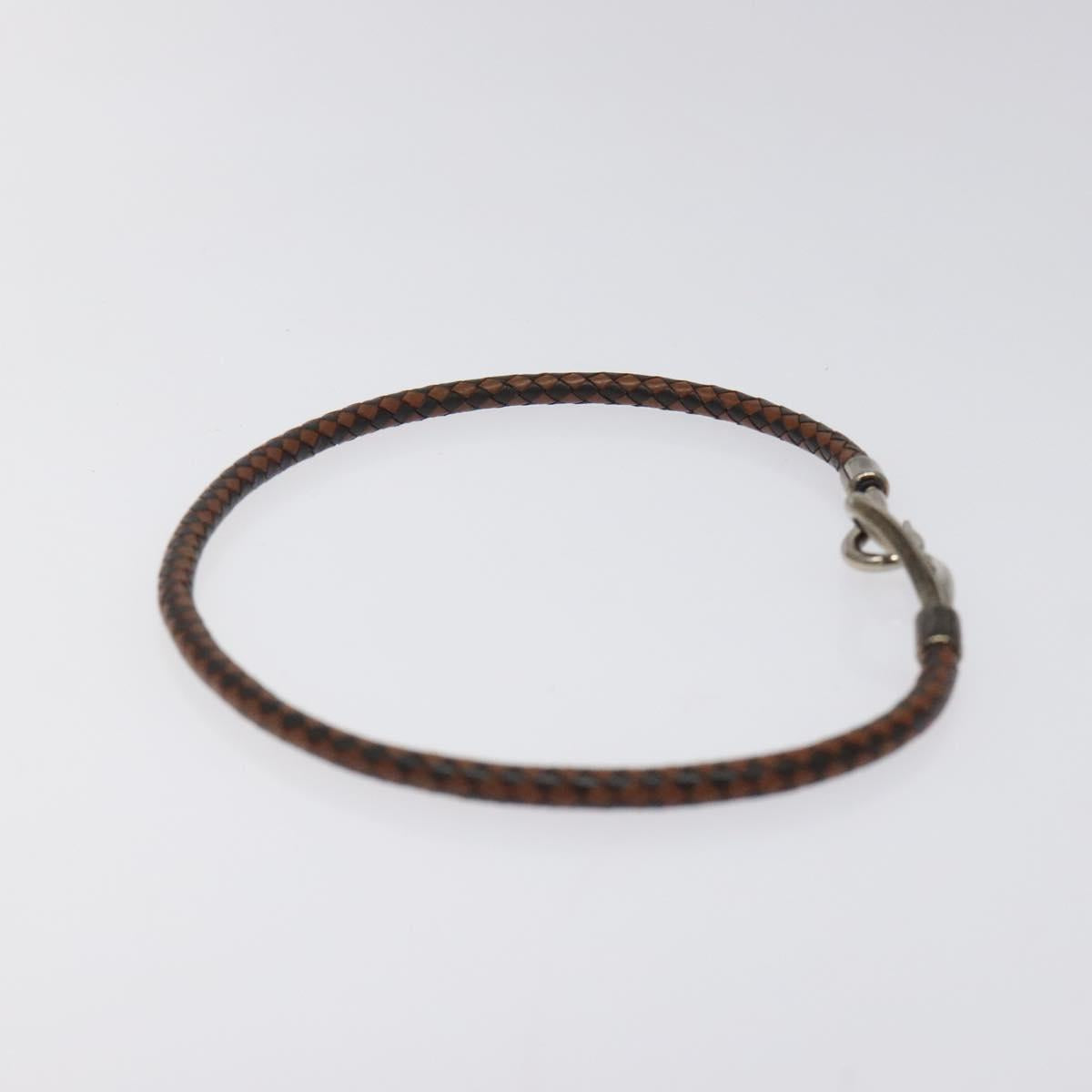 HERMES Bracelet Leather Brown Auth bs23237