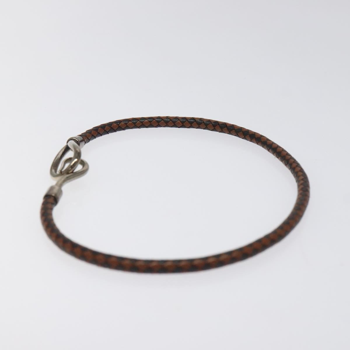 HERMES Bracelet Leather Brown Auth bs23237