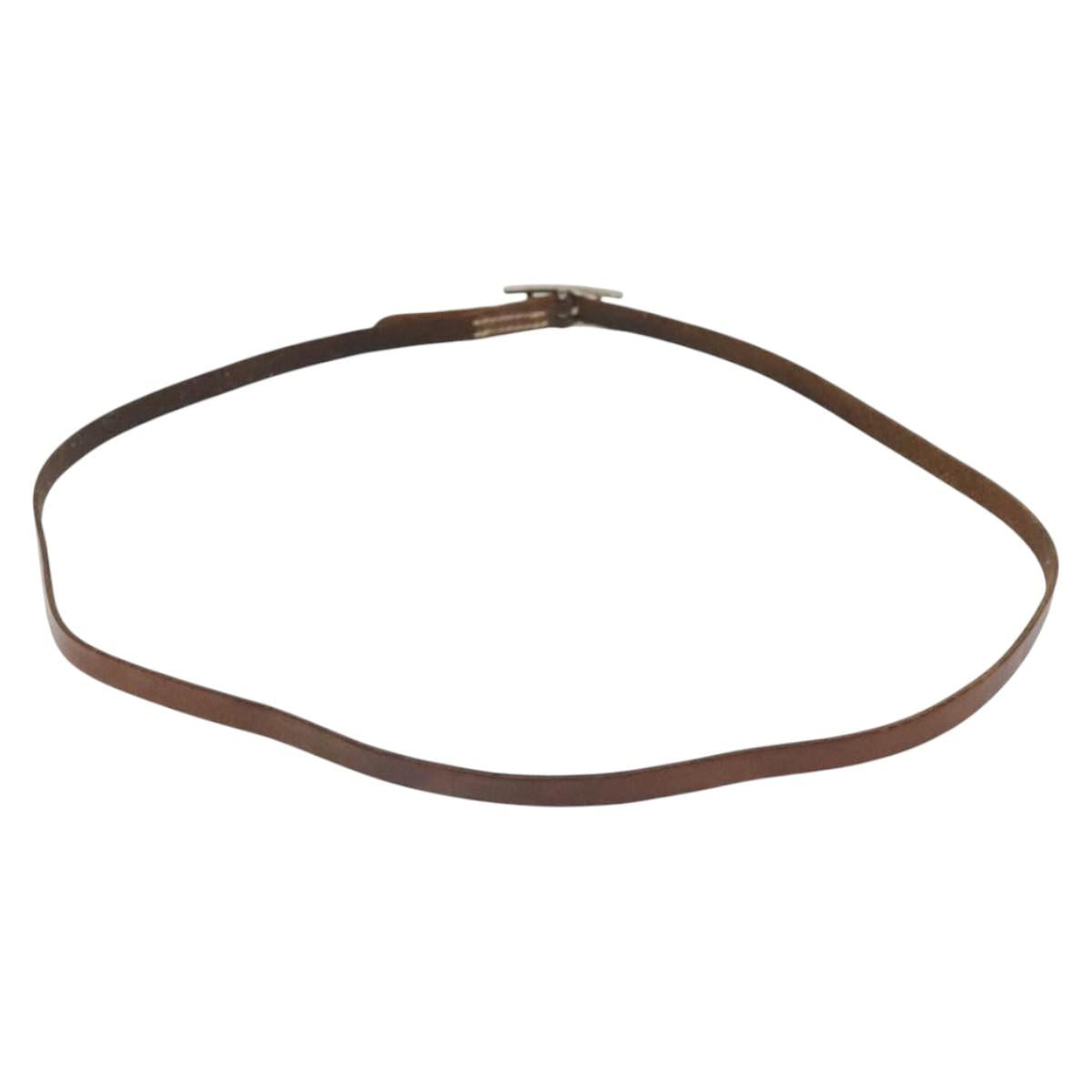 HERMES Bracelet Key Holder API 3 Belt Leather Brown Auth bs23238