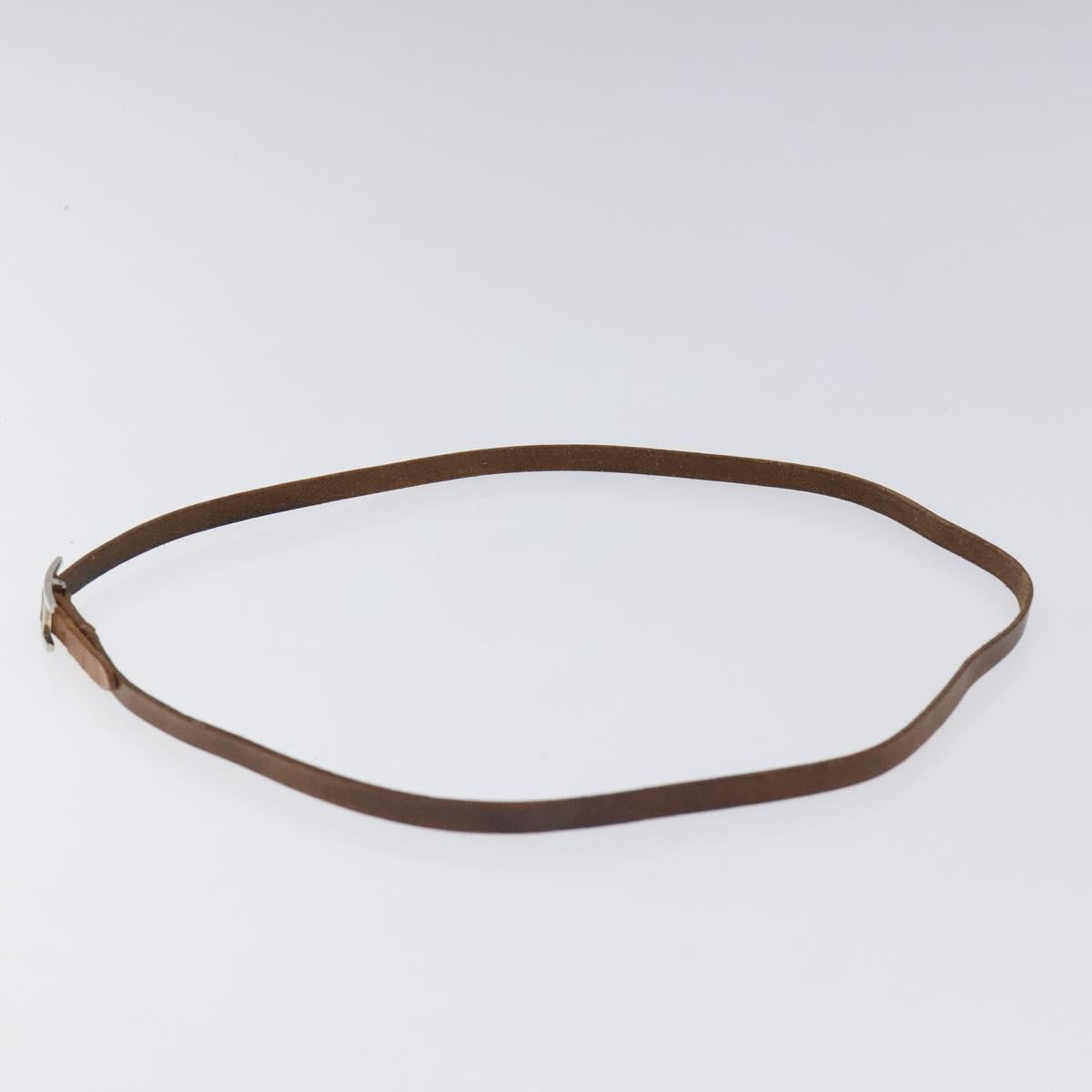 HERMES Bracelet Key Holder API 3 Belt Leather Brown Auth bs23238
