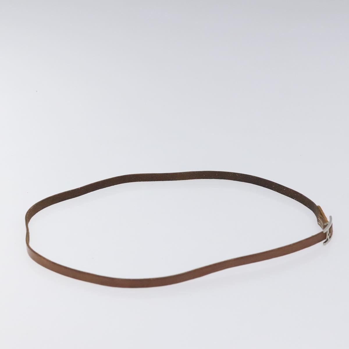 HERMES Bracelet Key Holder API 3 Belt Leather Brown Auth bs23238