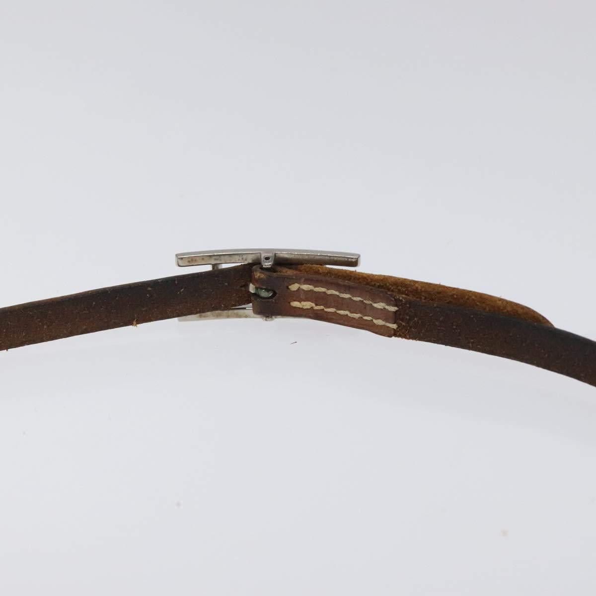 HERMES Bracelet Key Holder API 3 Belt Leather Brown Auth bs23238