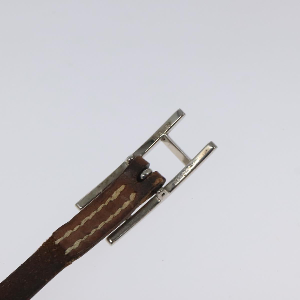 HERMES Bracelet Key Holder API 3 Belt Leather Brown Auth bs23238