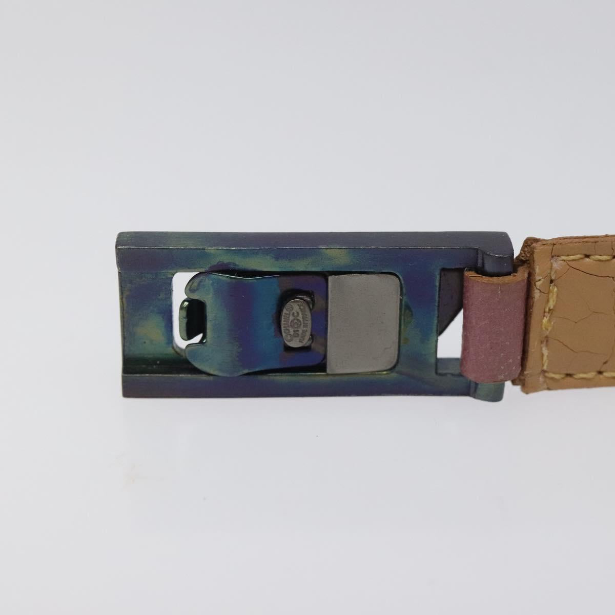 CHANEL Bracelet Leather Purple CC Auth bs23239