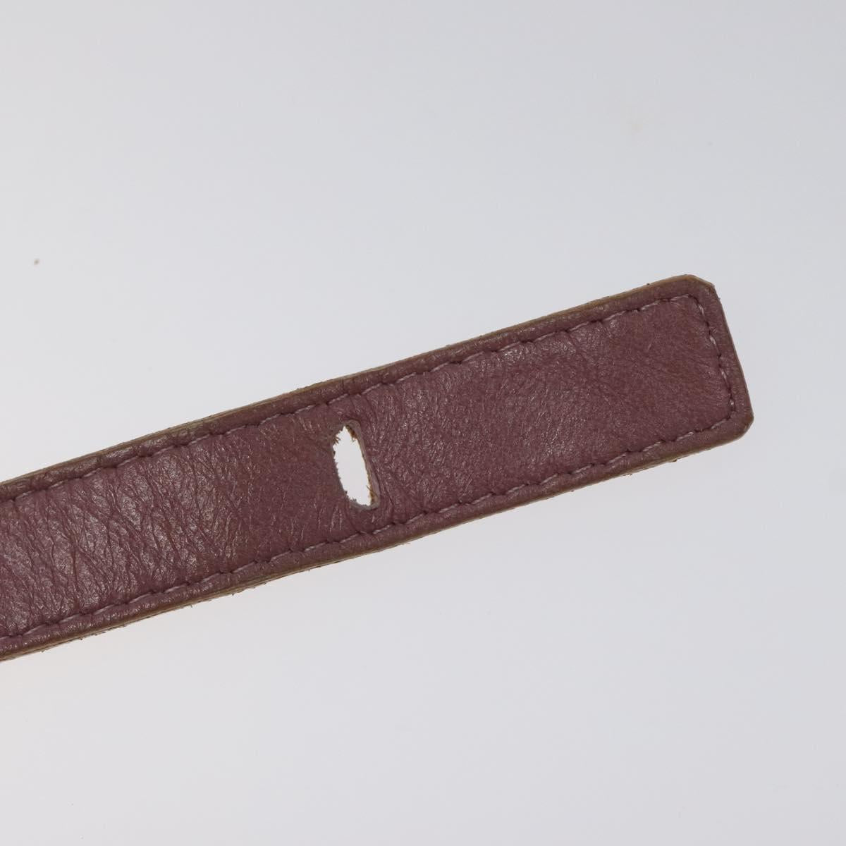 CHANEL Bracelet Leather Purple CC Auth bs23239