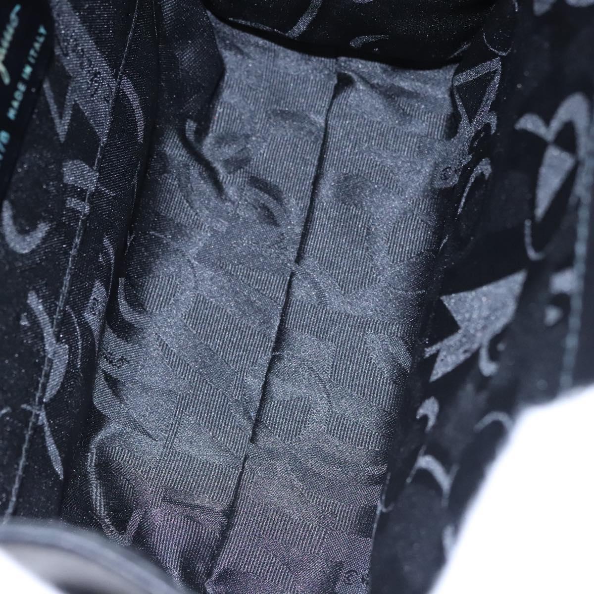 Salvatore Ferragamo Vala Hand Bag Leather Black Gold Auth bs23240