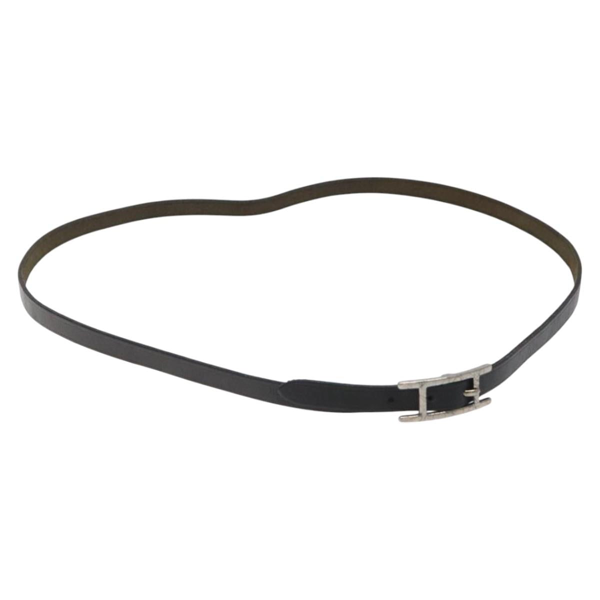 HERMES Appi 3 Bracelet Leather Black Auth bs23243
