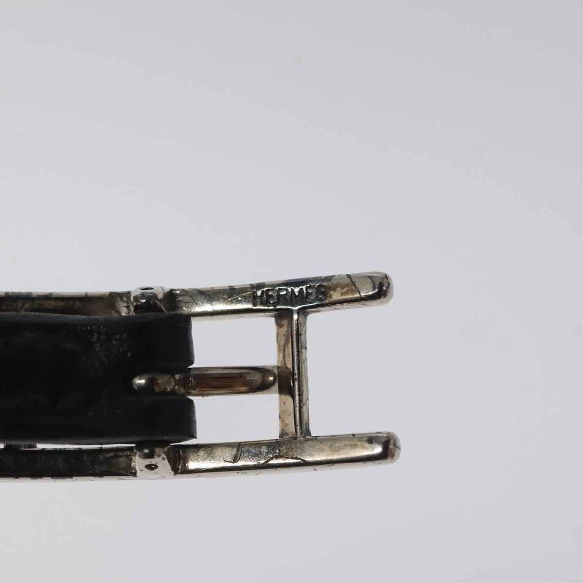 HERMES Appi 3 Bracelet Leather Black Auth bs23243