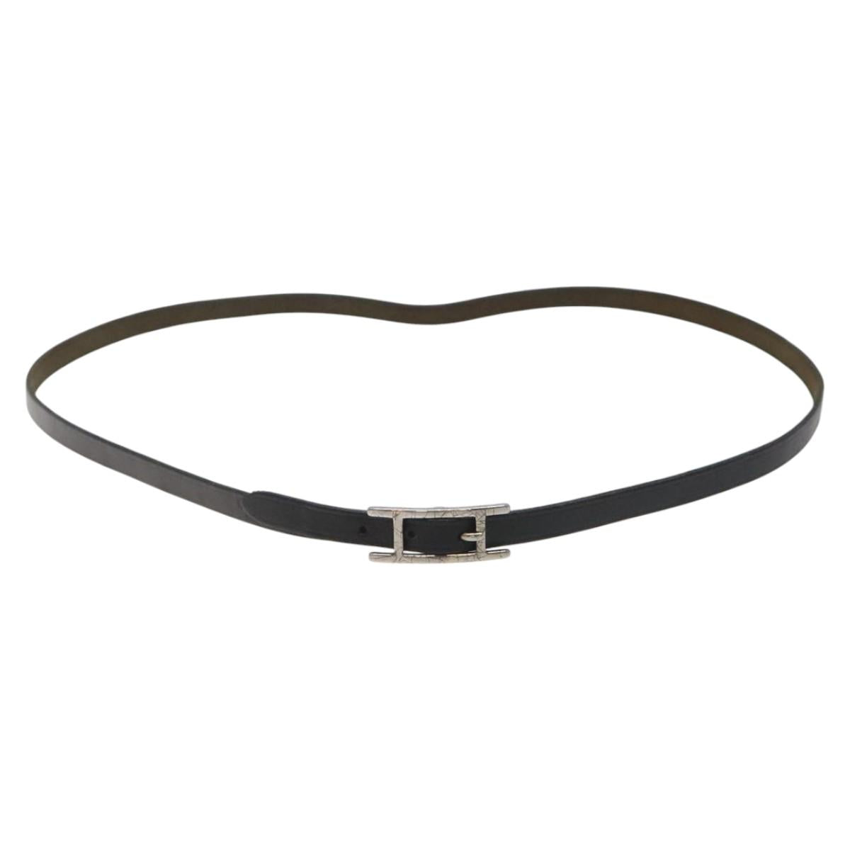 HERMES Appi 3 Bracelet Leather Black Auth bs23243