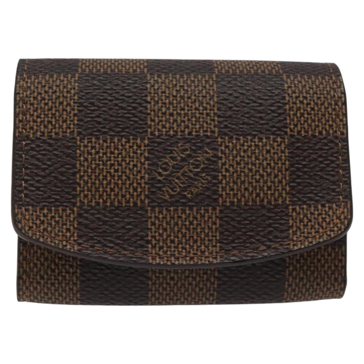 LOUIS VUITTON Damier Ebene Buton De Manchette Cuffs LV Auth bs23253