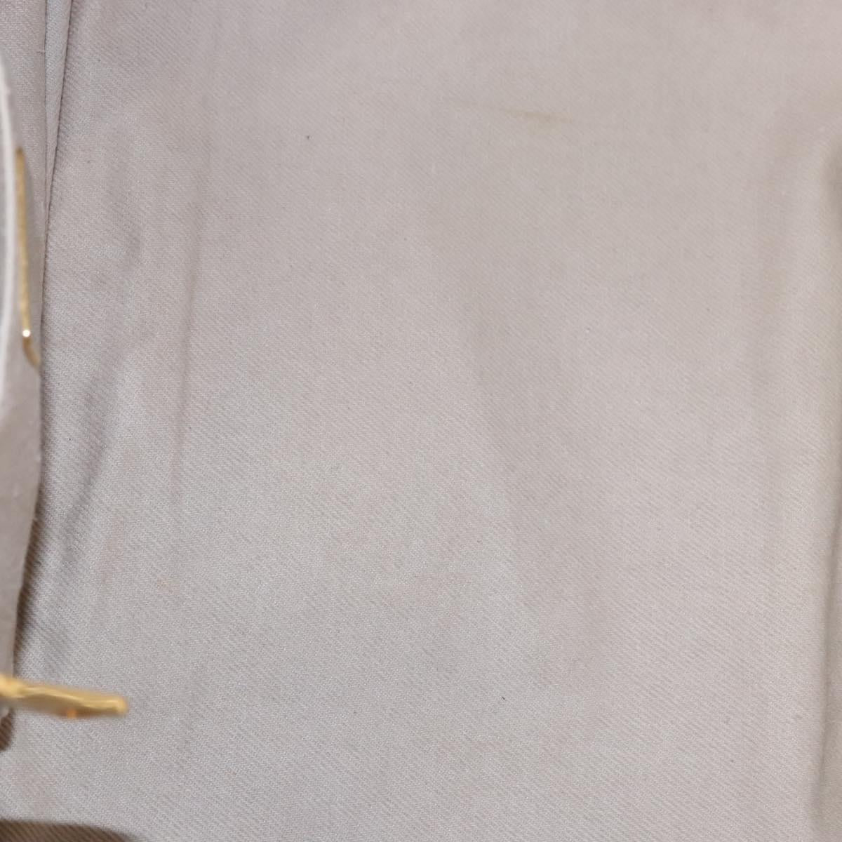 PRADA Canapa MM Hand Bag Canvas Beige Gold Auth bs23301