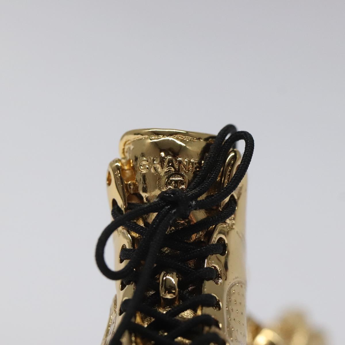 CHANEL Roller Skates Charm metal Gold CC Auth bs23306A