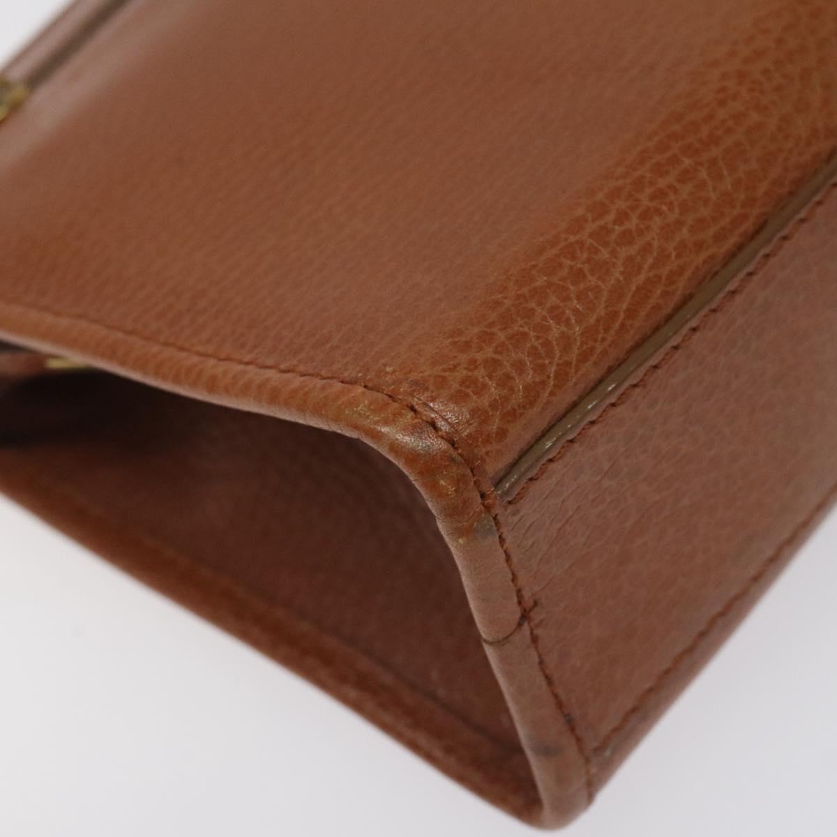 Burberrys Clutch Bag Leather Brown Auth bs23316