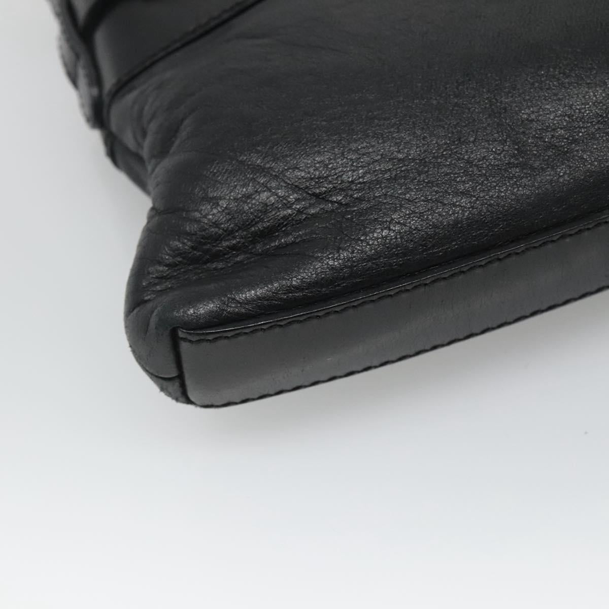 BURBERRY Shoulder Bag Leather Black Auth bs23319