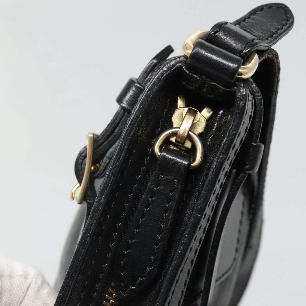 BURBERRY Shoulder Bag Leather Black Auth bs23319