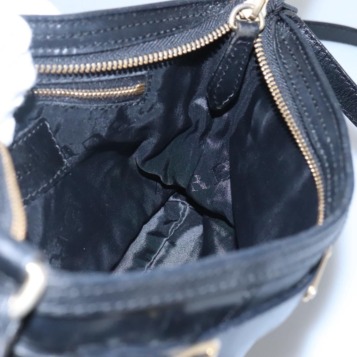 BURBERRY Shoulder Bag Leather Black Auth bs23319