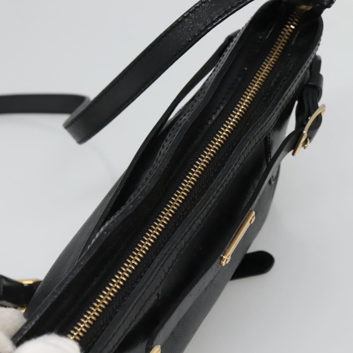 BURBERRY Shoulder Bag Leather Black Auth bs23319