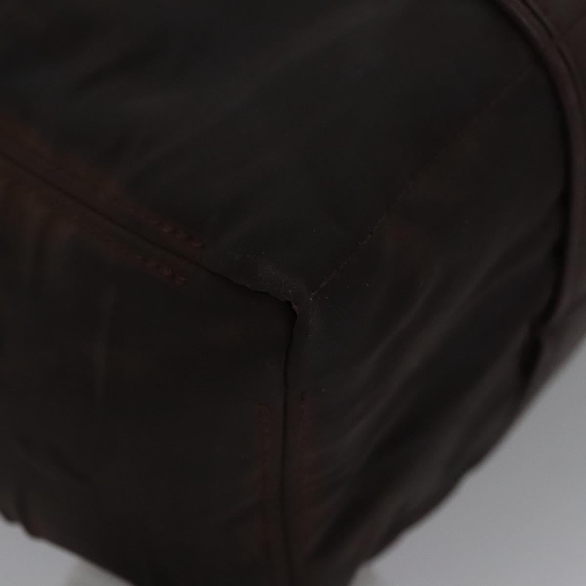 HERMES Acape Luco PM Hand Bag Nylon Brown Auth bs23322