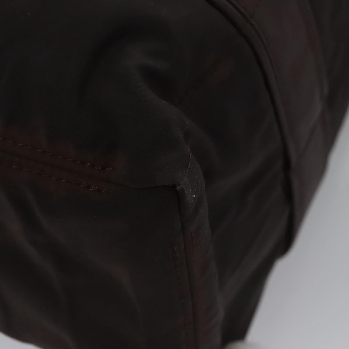 HERMES Acape Luco PM Hand Bag Nylon Brown Auth bs23322