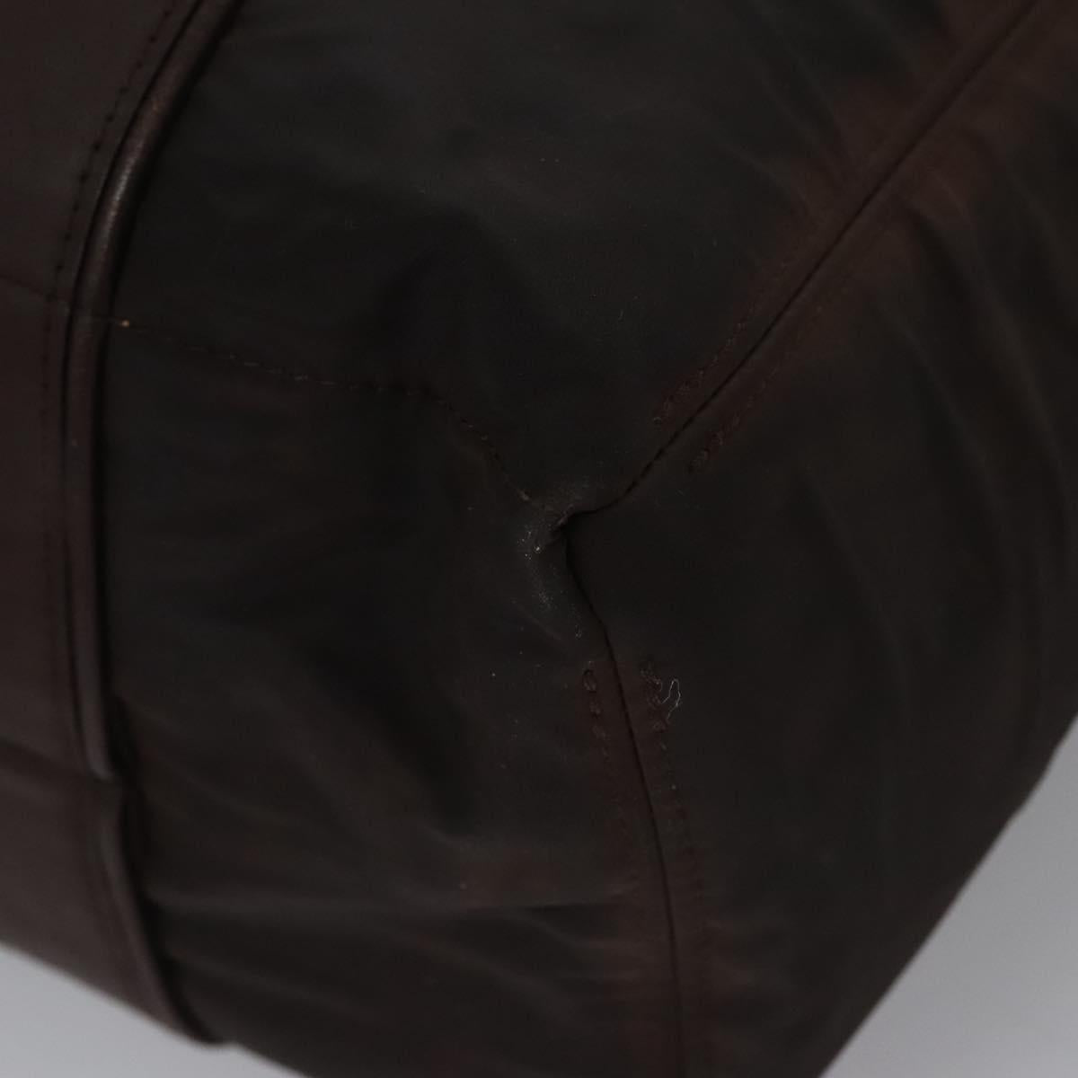 HERMES Acape Luco PM Hand Bag Nylon Brown Auth bs23322