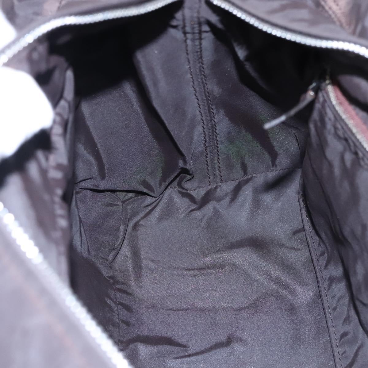 HERMES Acape Luco PM Hand Bag Nylon Brown Auth bs23322