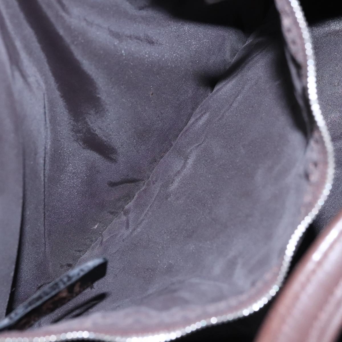 HERMES Acape Luco PM Hand Bag Nylon Brown Auth bs23322