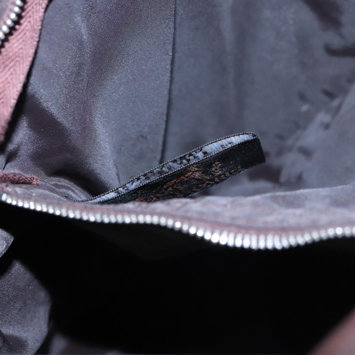 HERMES Acape Luco PM Hand Bag Nylon Brown Auth bs23322