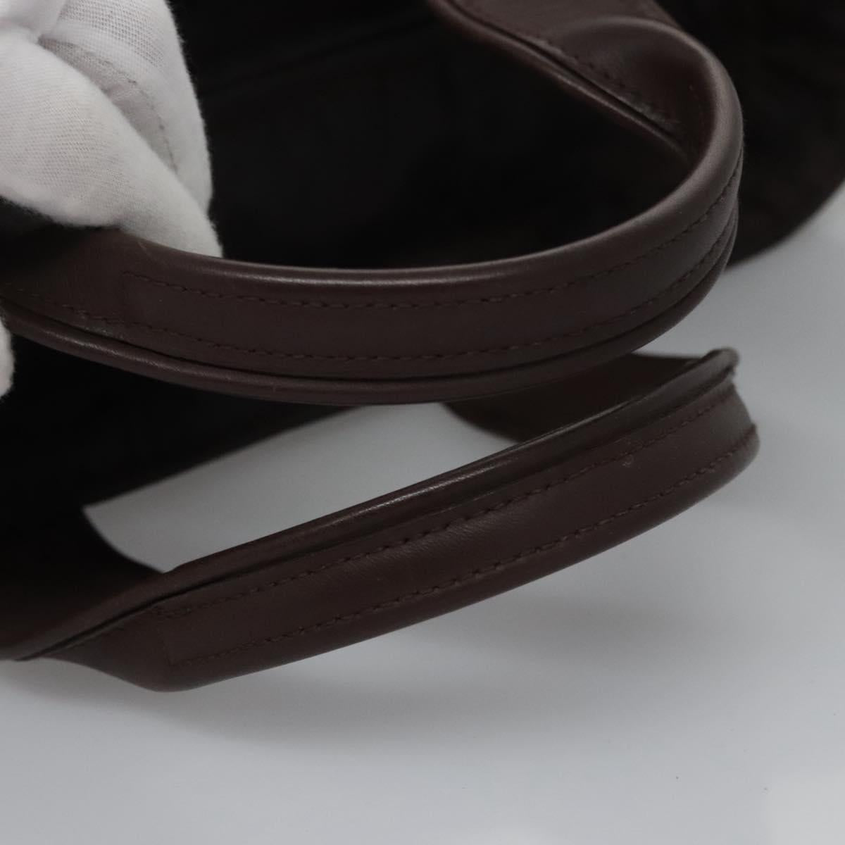 HERMES Acape Luco PM Hand Bag Nylon Brown Auth bs23322