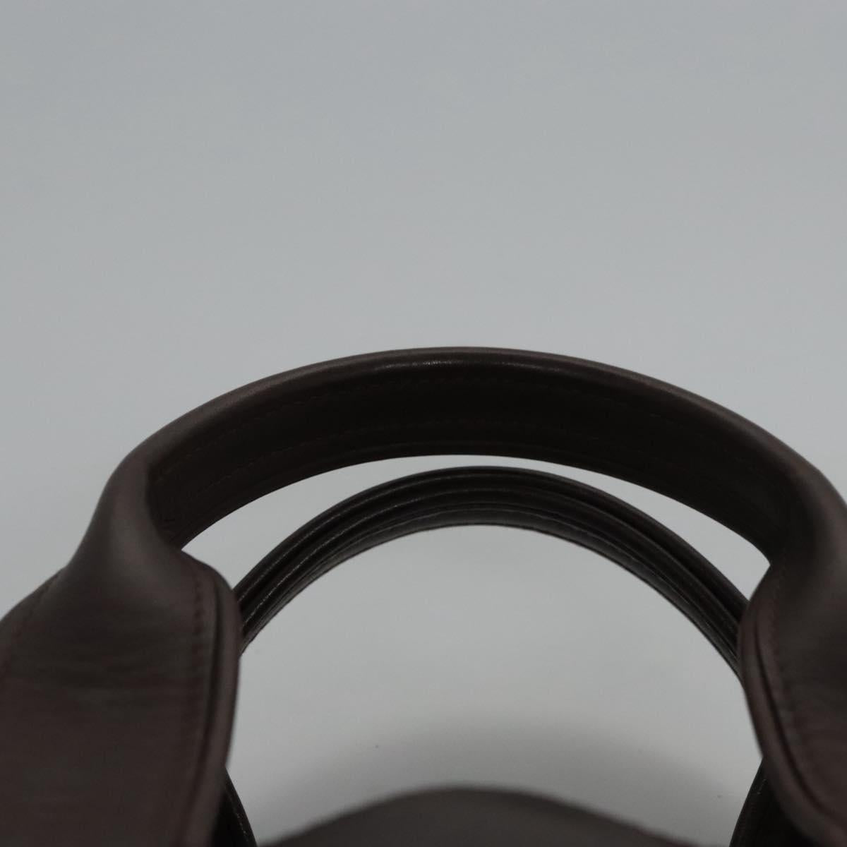 HERMES Acape Luco PM Hand Bag Nylon Brown Auth bs23322