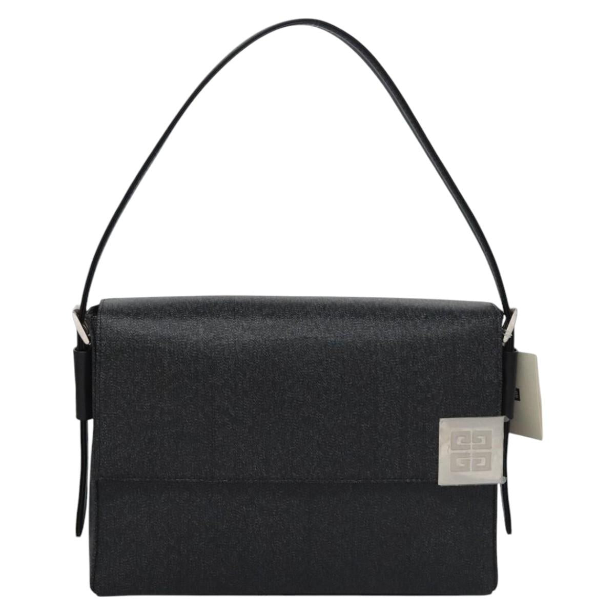 GIVENCHY Shoulder Bag PVC Black Silver Auth bs23328