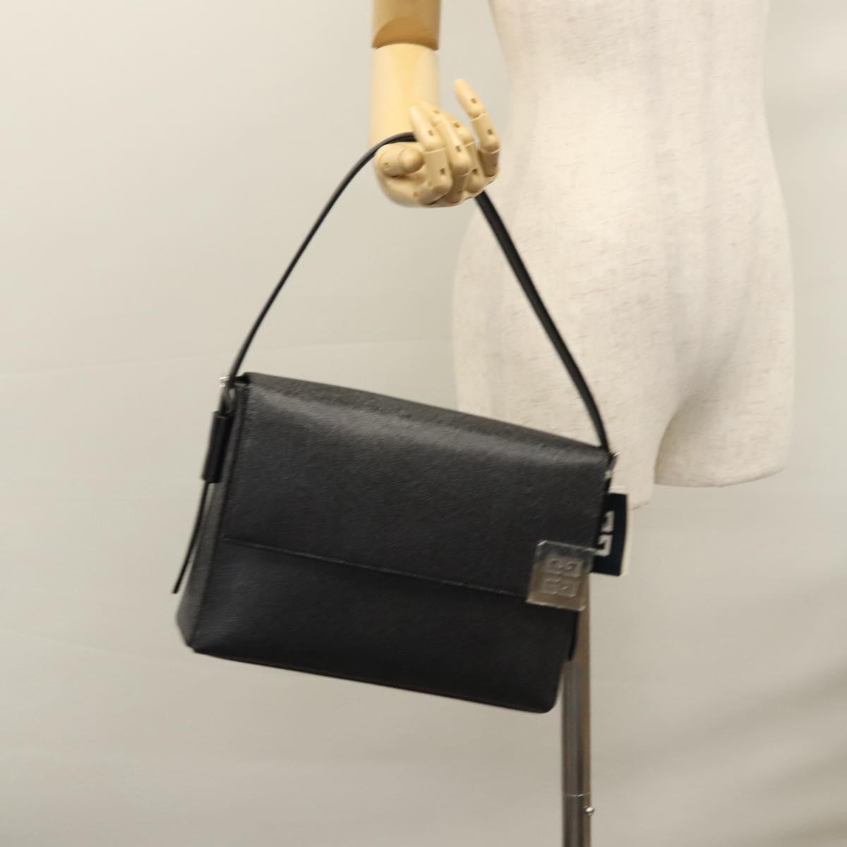 GIVENCHY Shoulder Bag PVC Black Silver Auth bs23328