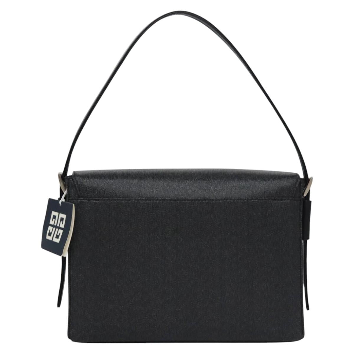 GIVENCHY Shoulder Bag PVC Black Silver Auth bs23328